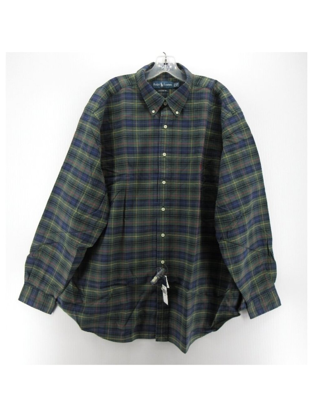 Ralph Lauren Shirt 2XB Big Button Down Plaid Classic Fit Red Pony